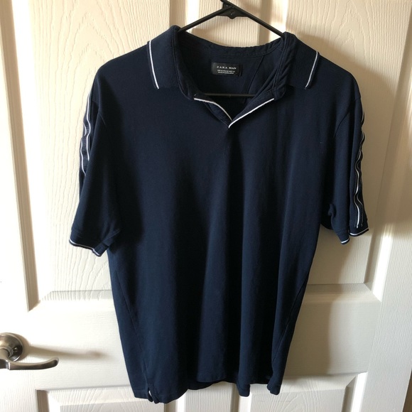 Zara Shirts Zara Man Polo Shirt With Open Collar Poshmark
